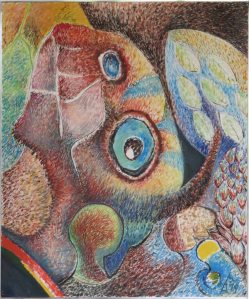 DM030 Untitled. 1979. $10275. Oil on canvas stretcher, aluminium frame 92.5cm H x 78 W. Copyright Daphne Mason