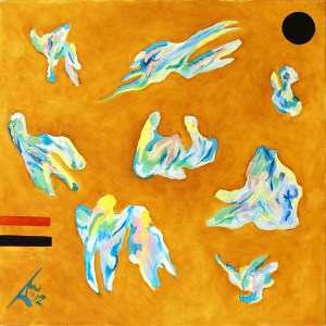 Nebulon 9. 2012. $4150. 61cm H x 61cm W. Oil on canvas stretcher. Unframed. Copyright Daphne Mason